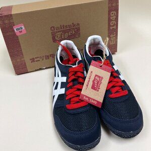 NEW Onitsuka Tiger Ultimate 81 Womens Sneakers Sz 5.5 Navy/White/Red    ****100%